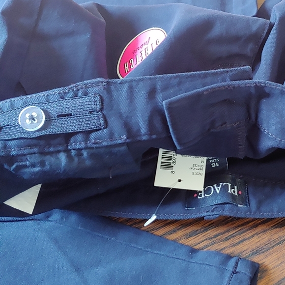 PLACE Bundle/Lot of 2 Blue Chino Bermuda Navy Blue Shorts Size Girl 16 NEW - Picture 7 of 8